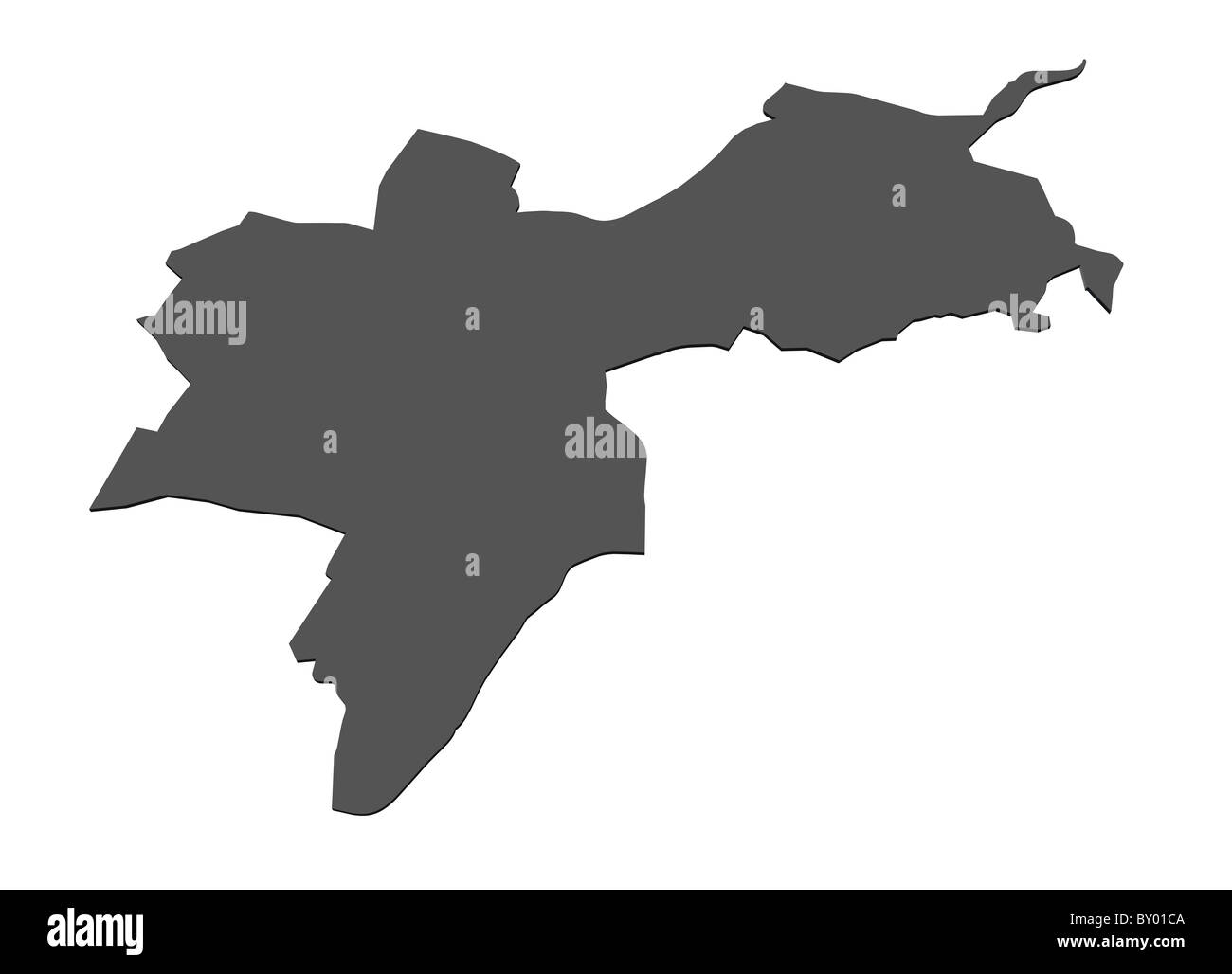 La carte isolée de Bâle-Ville- suisse Banque D'Images