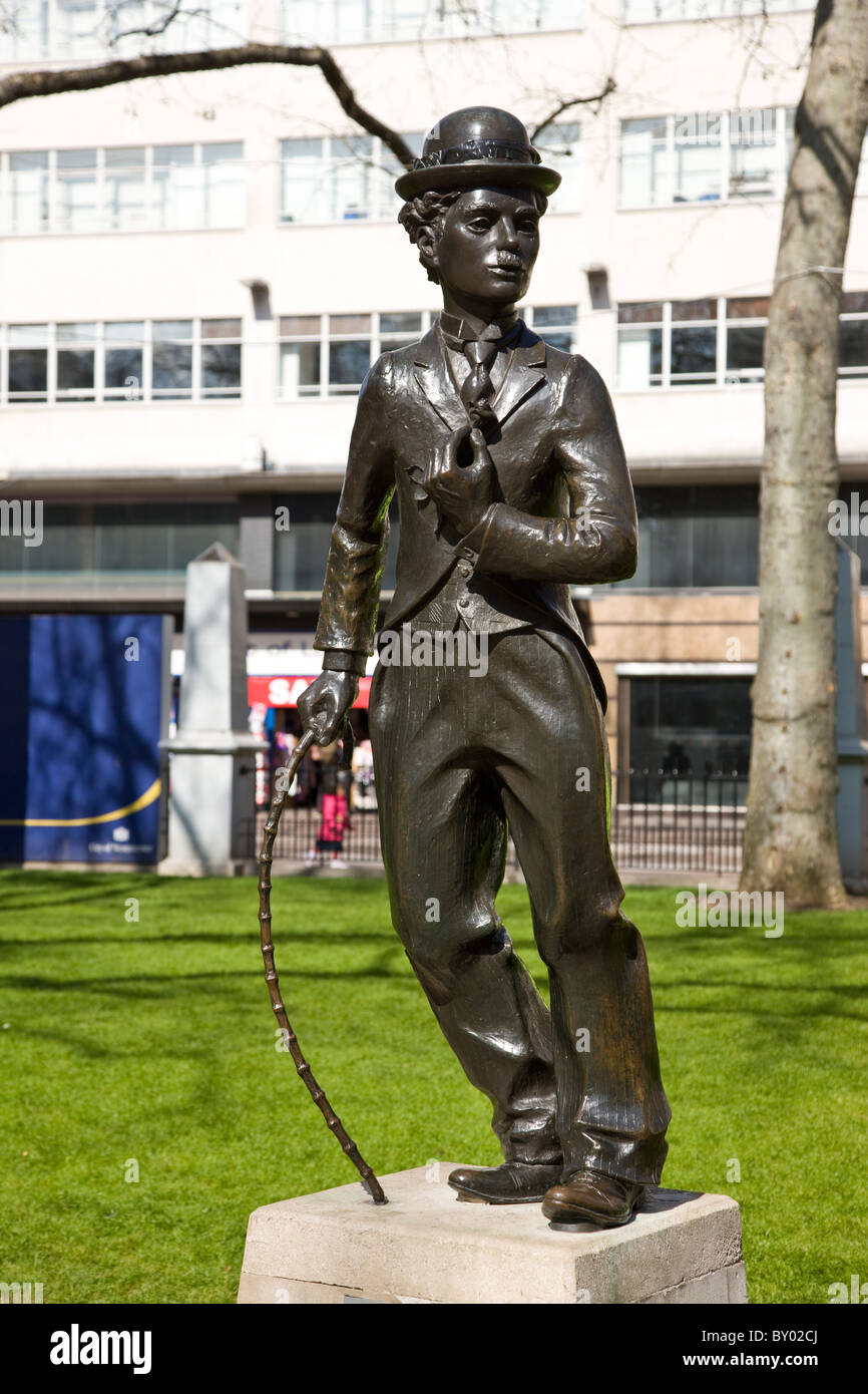 Statue de Charlie Chaplin à Leicester Square Banque D'Images