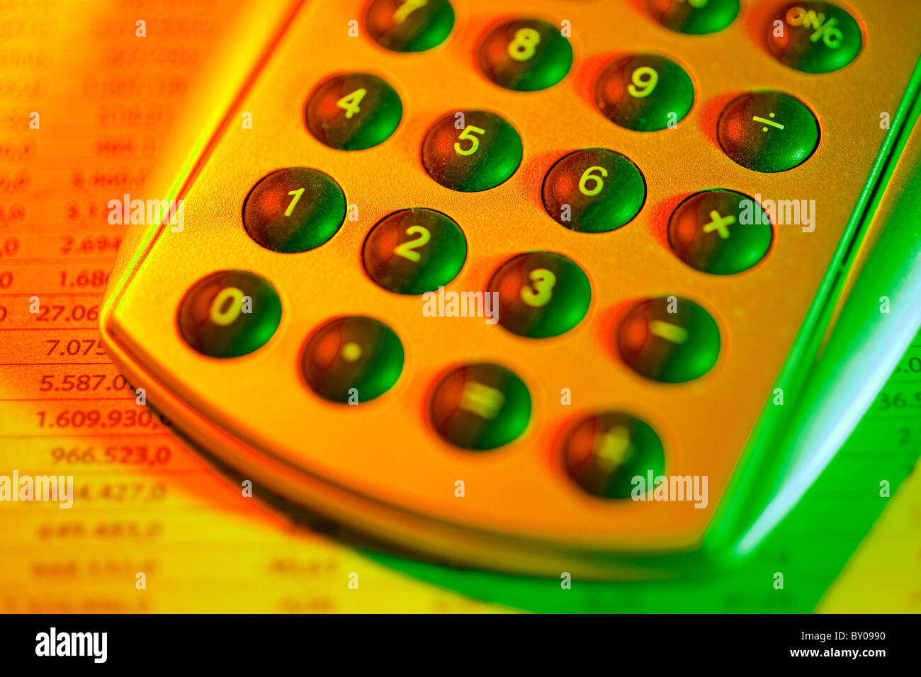 Calculadora y plan económico Calculatrice et plan financier Banque D'Images