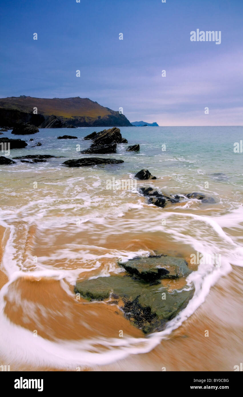 Coumeenoole Beach sur la péninsule de Dingle, Co.Kerry, République d'Irlande Banque D'Images