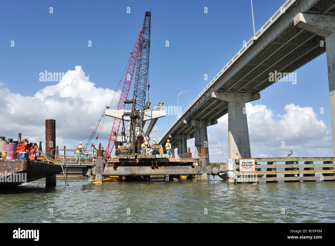 Marco Island Floride nouveau Juge Jolley Bridge road bridge construction Banque D'Images