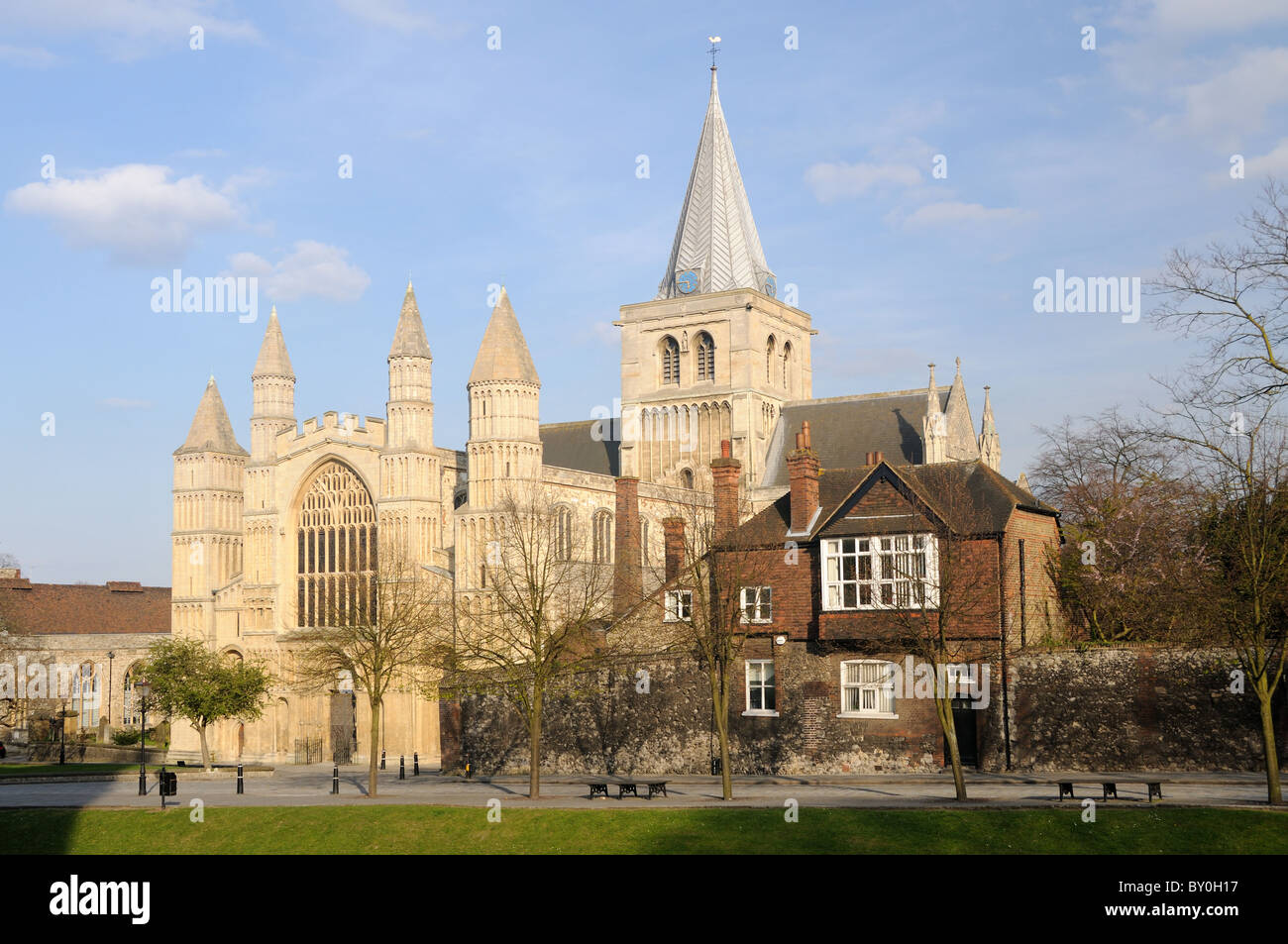 La Cathédrale de Rochester, Rochester, Kent, Angleterre Banque D'Images