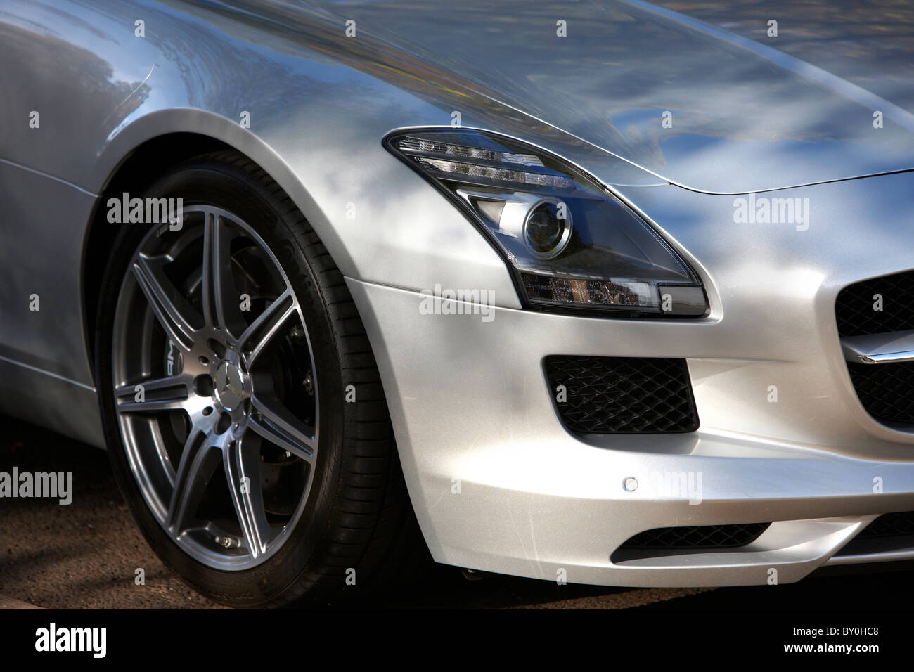 Mercedes Benz SLS AMG Close up Banque D'Images