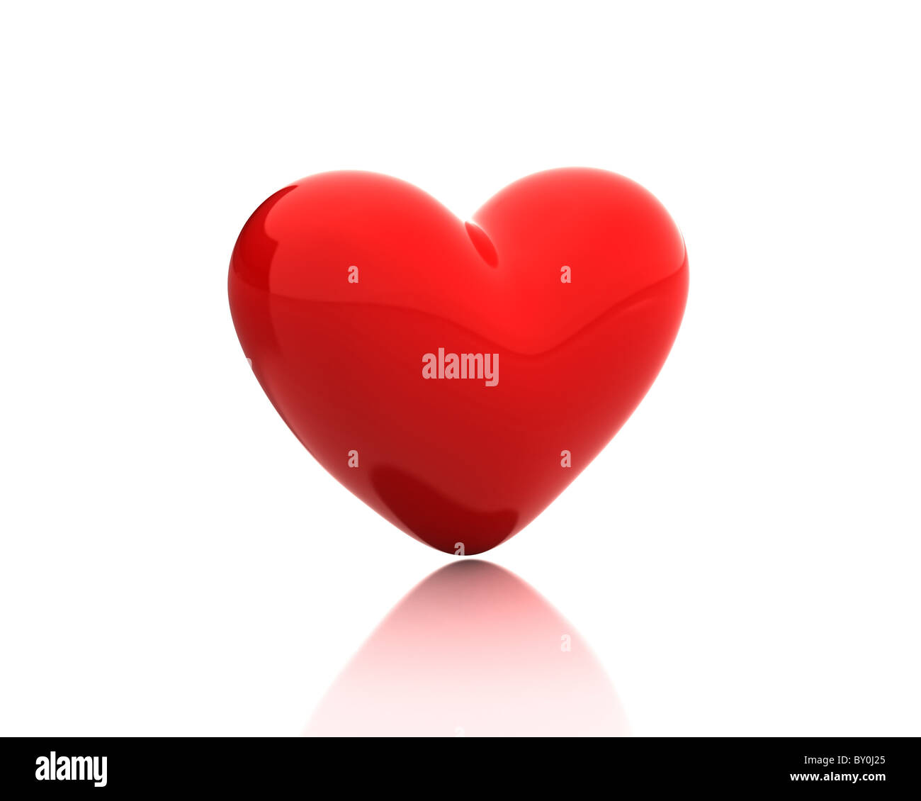 Coeur rouge isolé sur fond blanc Banque D'Images