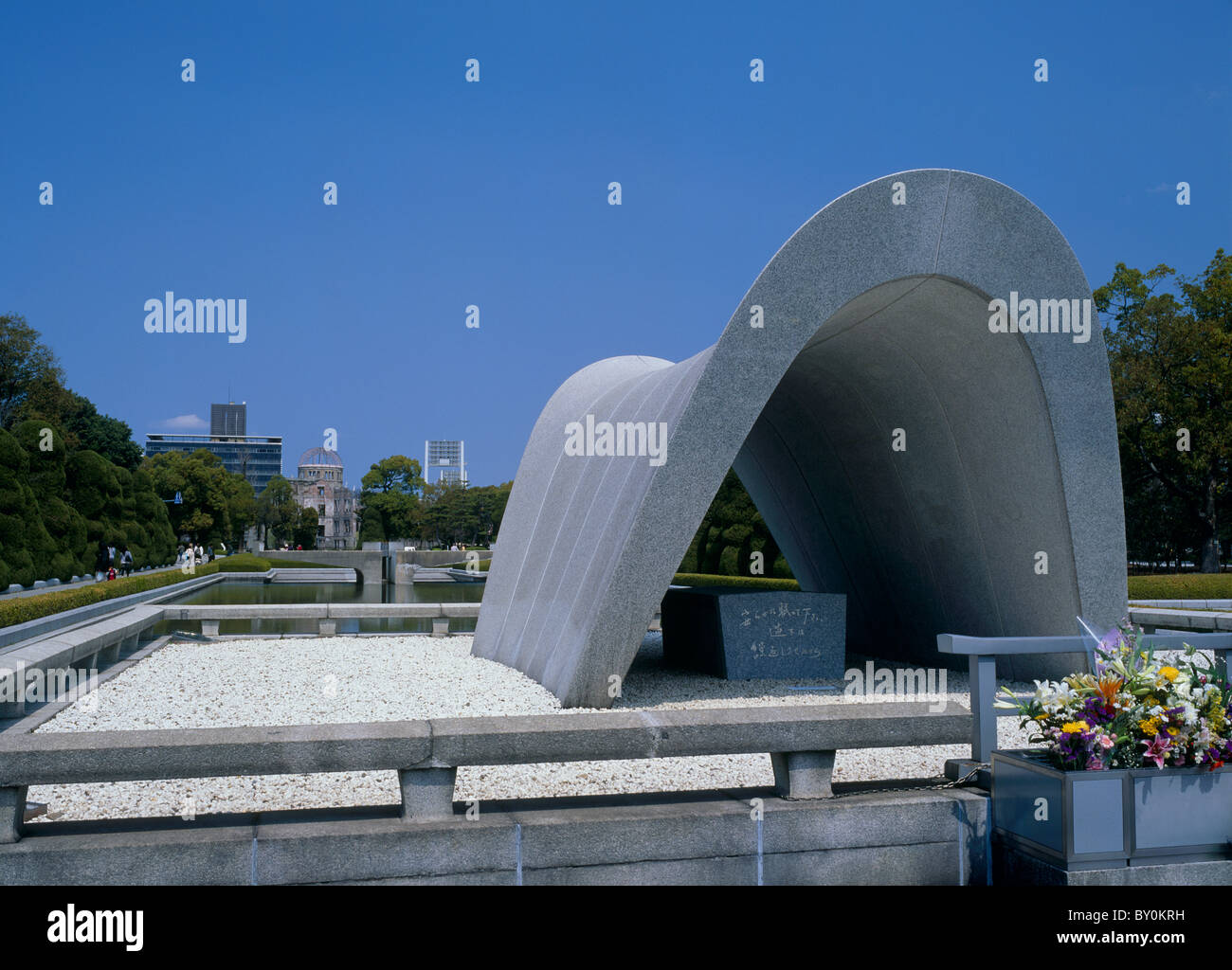 Cénotaphe pour les victimes de la Bombe Atomique, Hiroshima, Hiroshima, Japon Banque D'Images