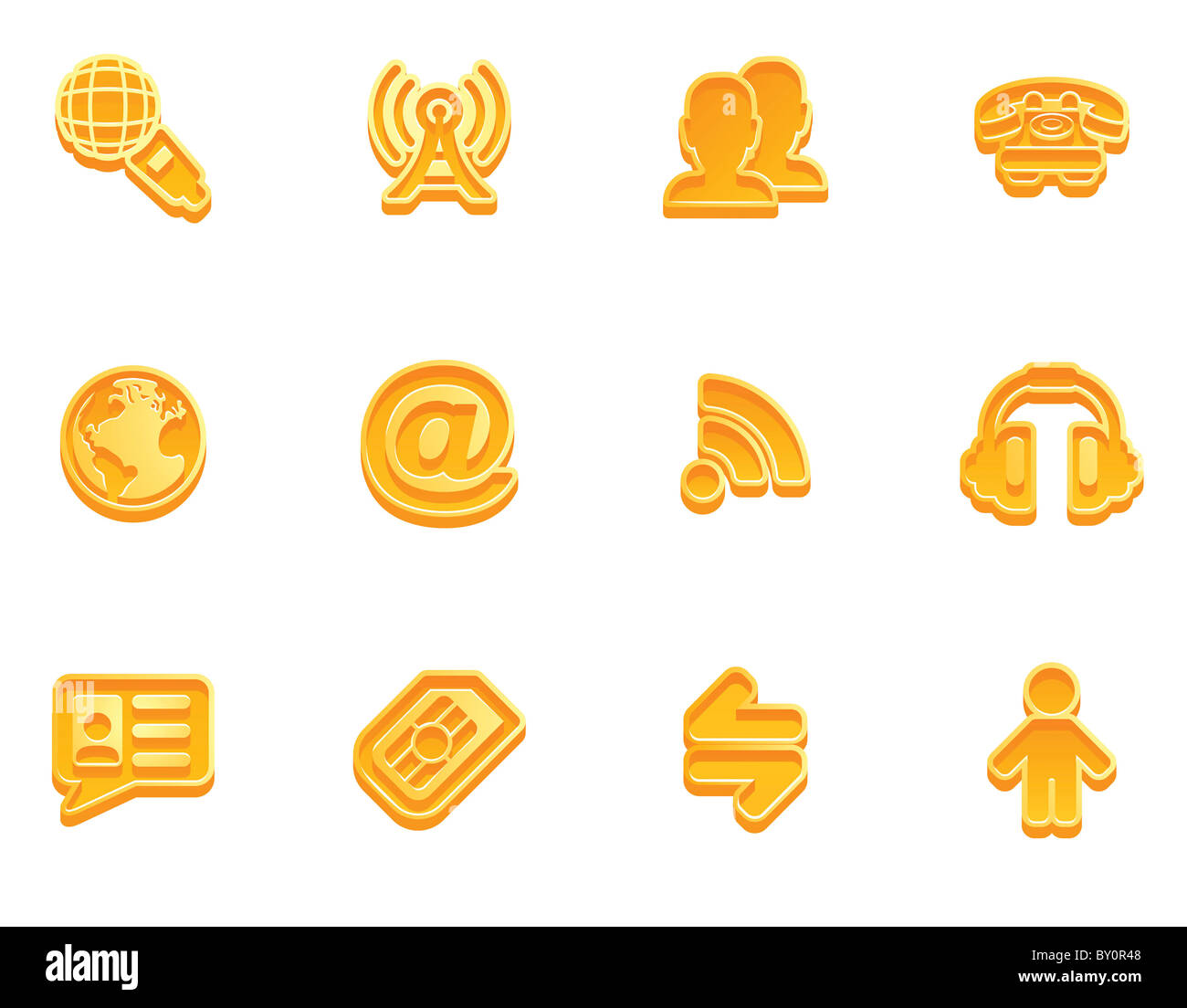 Illustration d'une communication série icon set Banque D'Images