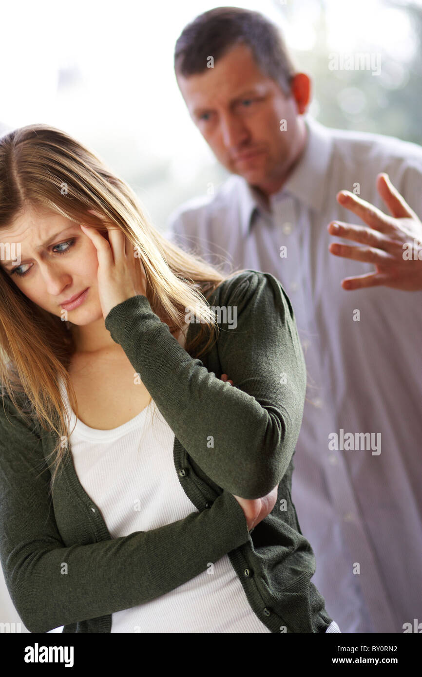 Couple violence domestique Banque D'Images