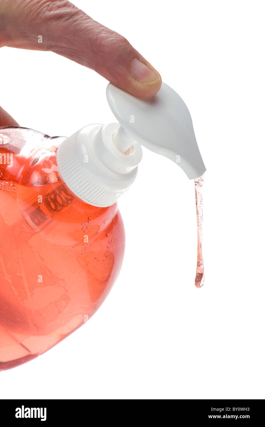Objet sur white - une bouteille de savon liquide Banque D'Images