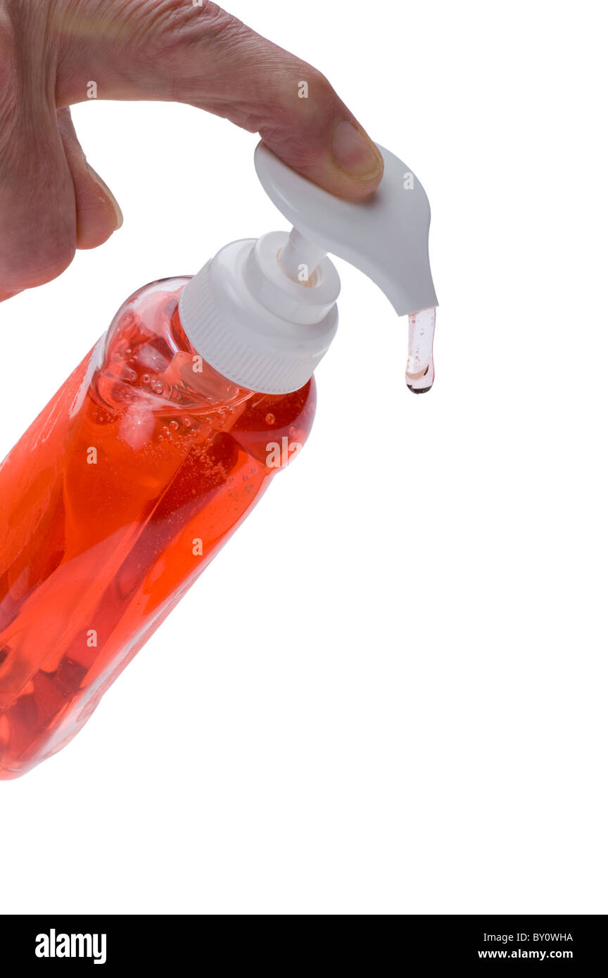 Objet sur white - une bouteille de savon liquide Banque D'Images