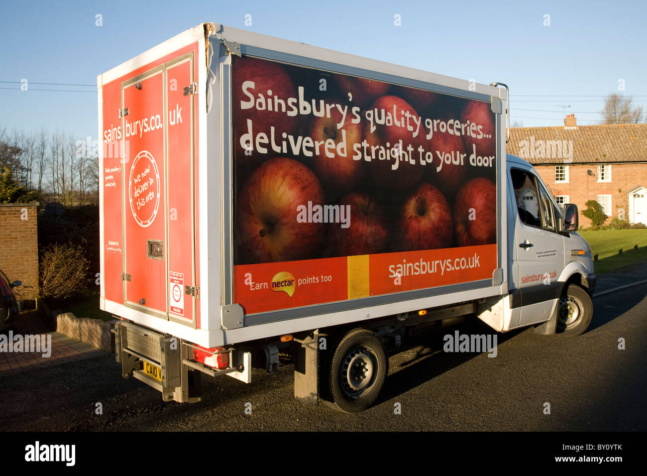 Sainsbury's delivery van véhicule Banque D'Images