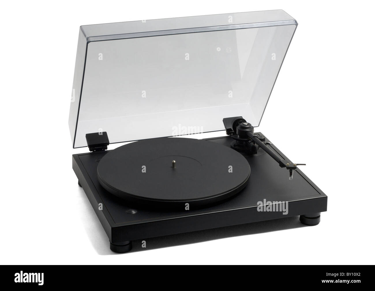 Record Player sur fond blanc Banque D'Images