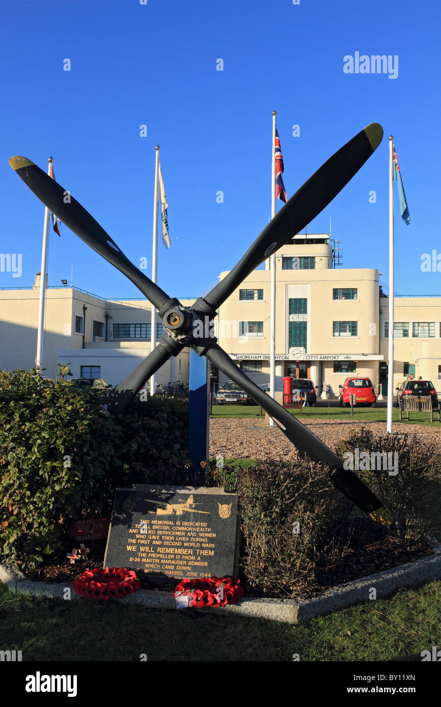 L'aéroport de Shoreham (Brighton City), Shoreham-by-Sea, West Sussex, Angleterre, Royaume-Uni. Banque D'Images