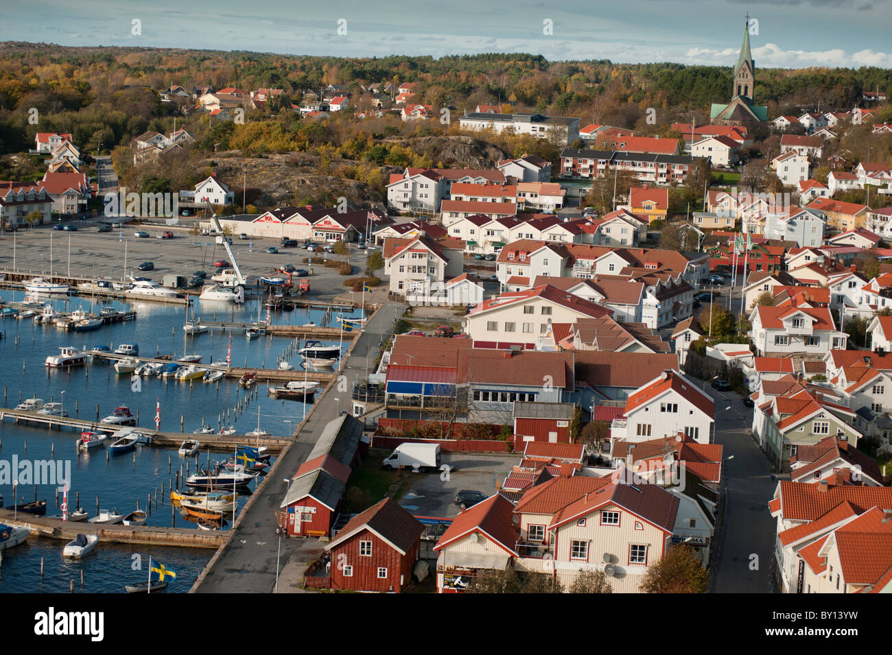 La ville de Grebbestad, dans le nord-ouest de la Suède. Banque D'Images