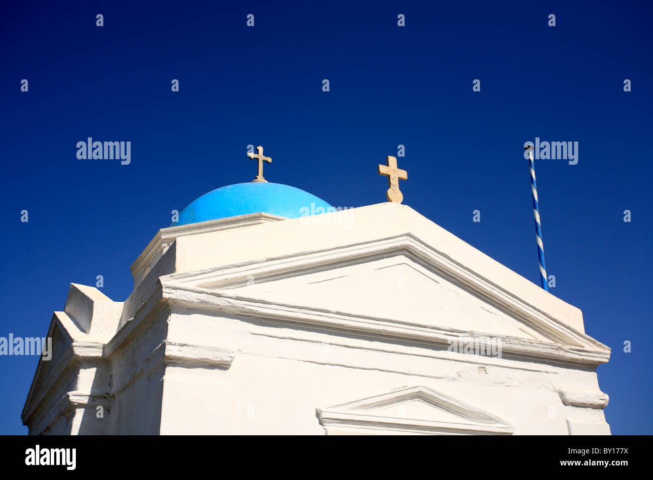 L'Église grecque orthodoxe grecque de l'île de Mykonos Cyclades Grèce UE Union Européenne Europe Banque D'Images
