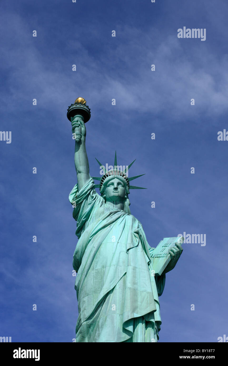 La Statue de la liberté sur Liberty Island, New York City, États-Unis d'Amérique Banque D'Images