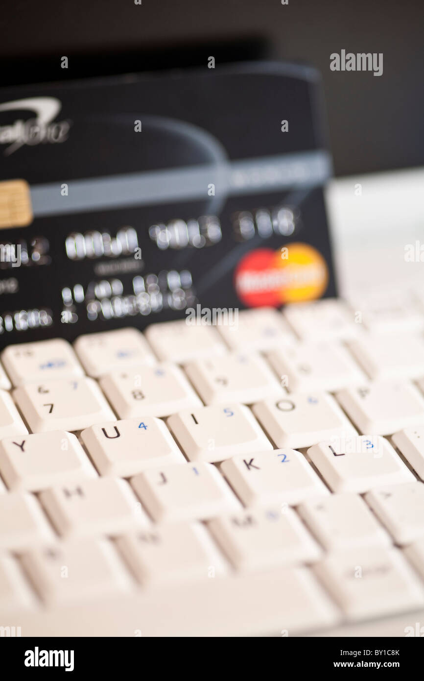 On-line transaction de carte de crédit Banque D'Images