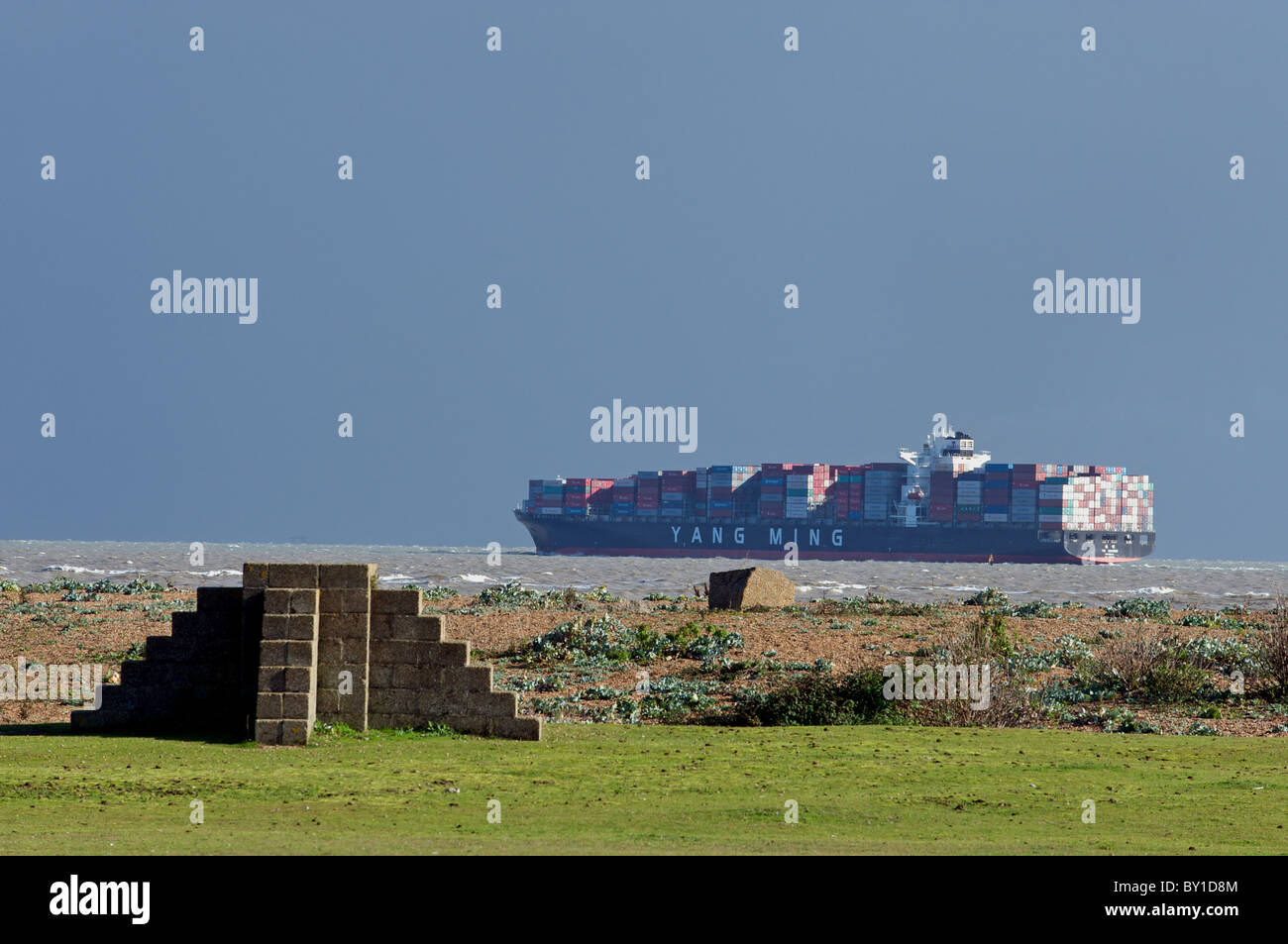 Yang Ming container ship Banque D'Images