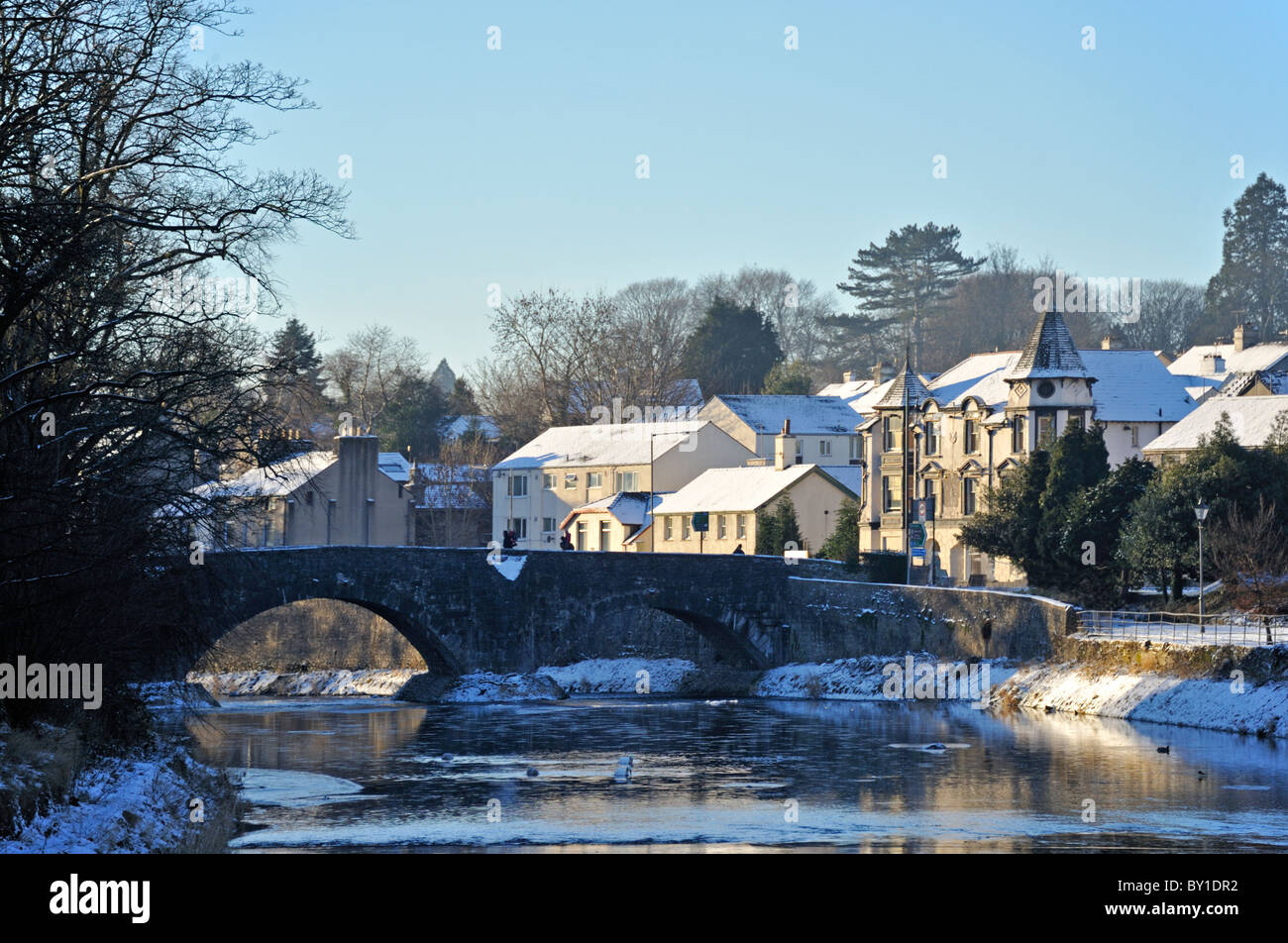 Pont du néant et la rivière Kent. Kendal, Cumbria, Angleterre, Royaume-Uni, Europe. Banque D'Images