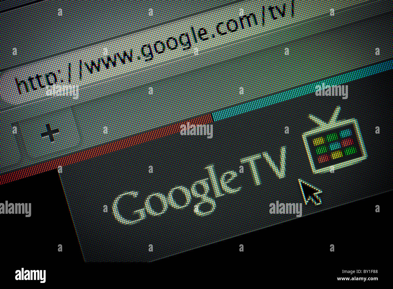 Site web de la Google TV Banque D'Images