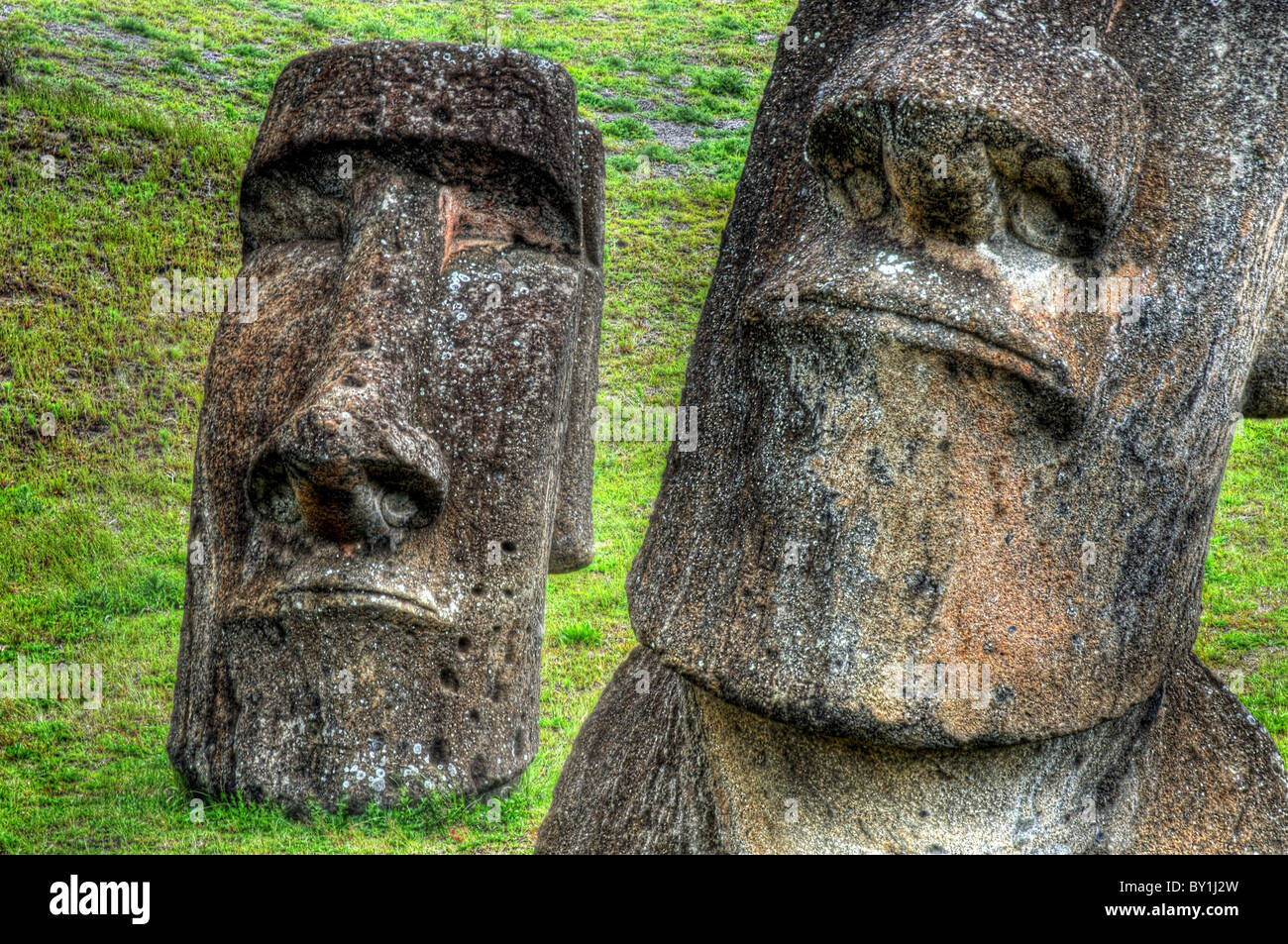 Moai sur l'île de Pâques Banque D'Images