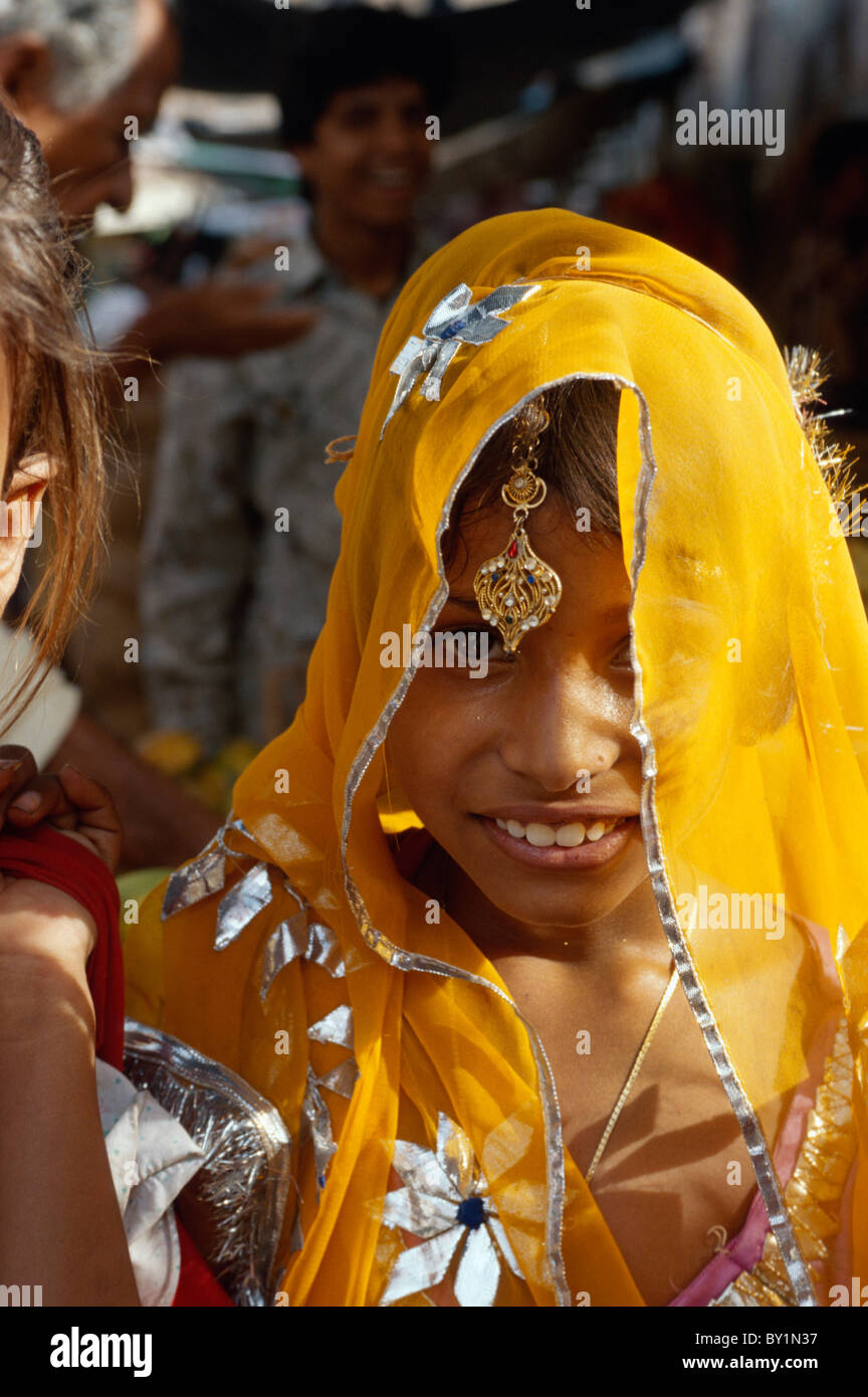Girl à Jodhpur (Rajasthan), India Banque D'Images