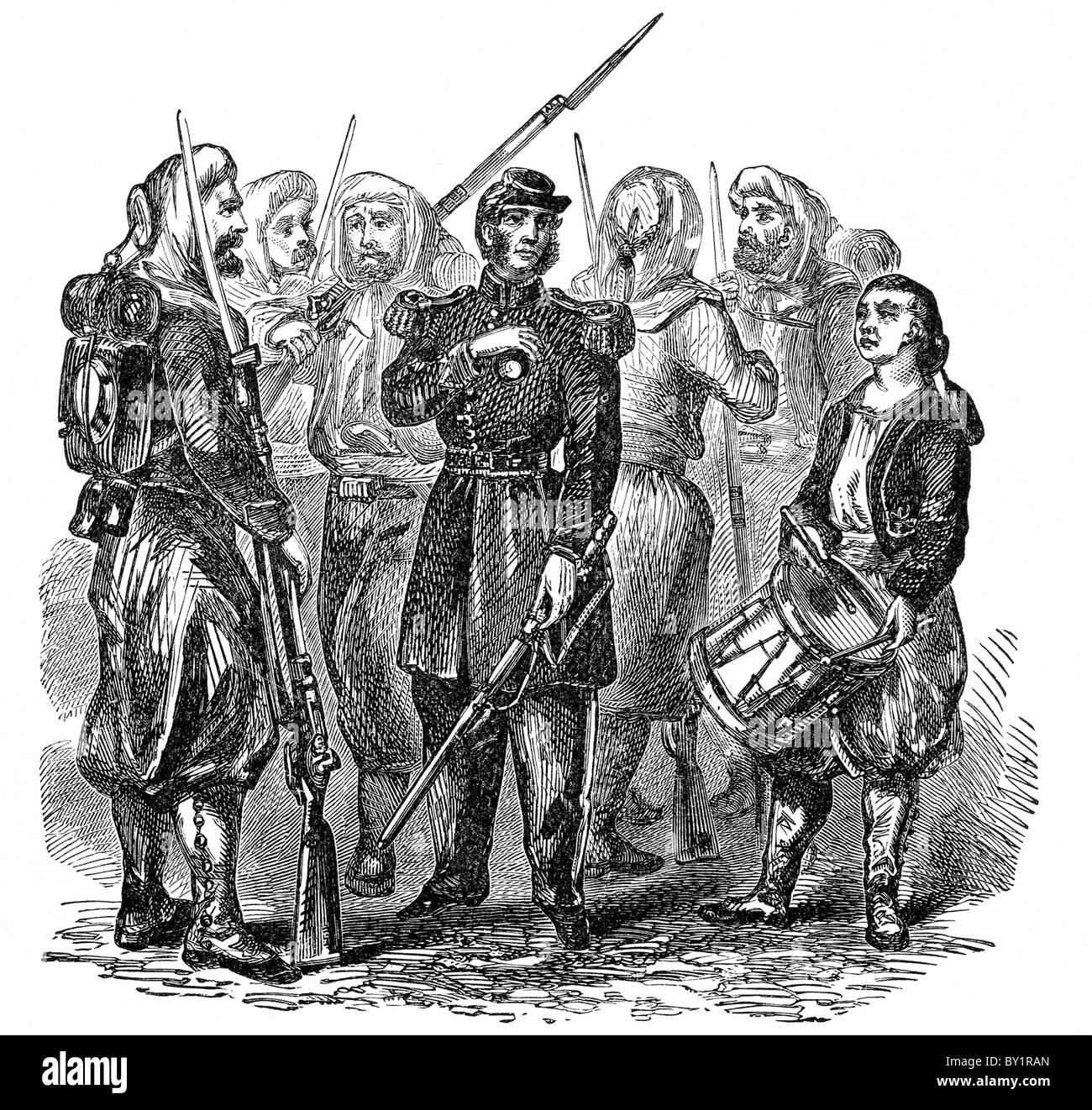 Dans la guerre civile (1861-1865), le Colonel Abraham Duryee a été le commandant d'un régiment bien discipliné de Zouaves. Banque D'Images