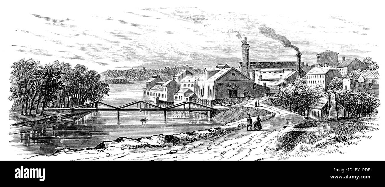 Le plus grand fabricant et fournisseur confédéré était le Tredegar Iron Works (illustré ici) à Richmond, en Virginie. Banque D'Images