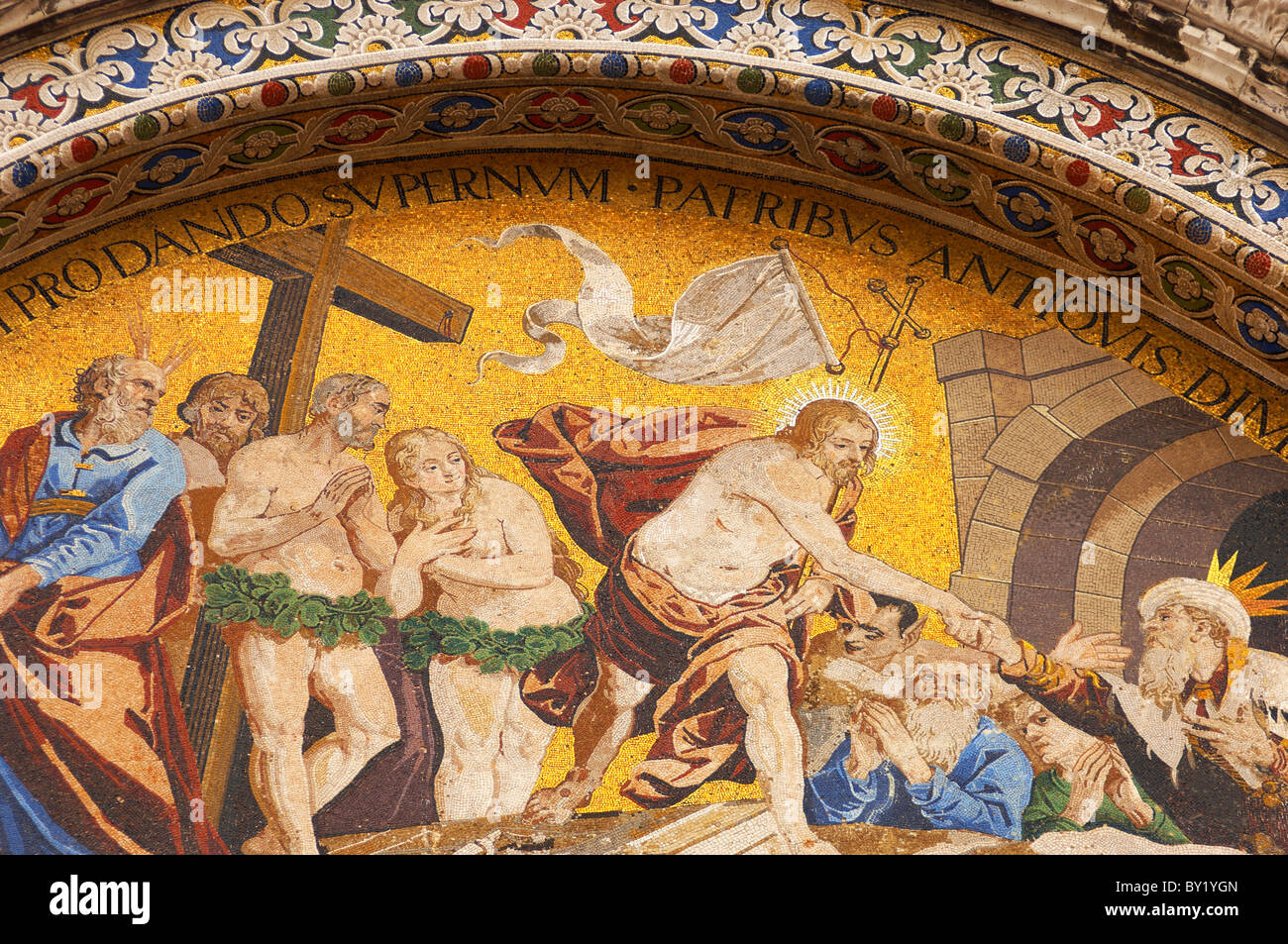 Resurection du Christ- Mosaïque Basilique St Marc - Venise - Italie Banque D'Images