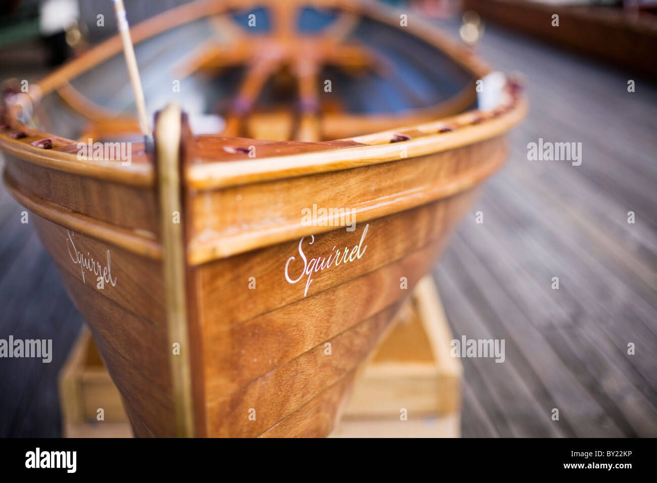 L'Australie, la Tasmanie, Hobart, Sullivans Cove. Détail d'un bateau en bois à montrer lors de la Festival de bateaux en bois à Hobart. Banque D'Images