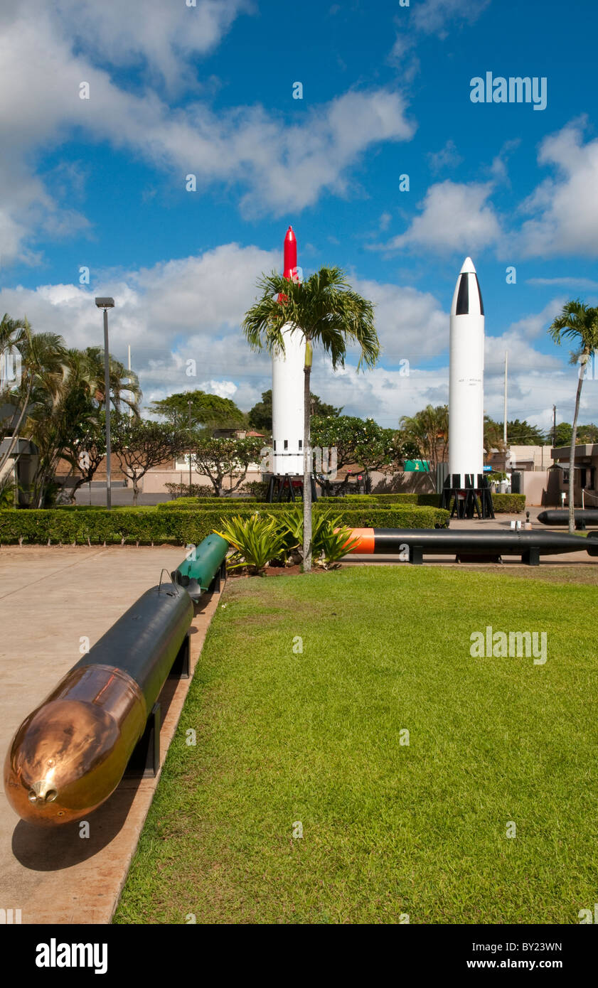 Pearl Harbor à Honolulu Hawaii Memorial missiles sous-marins Polaris A-1 et A-3 Banque D'Images