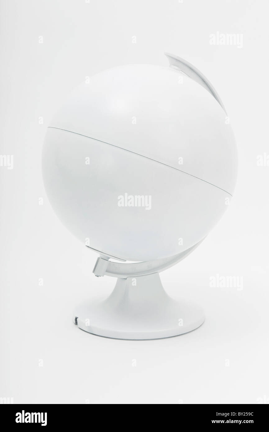 Modèle globe Blanc - insérer votre propre design Banque D'Images