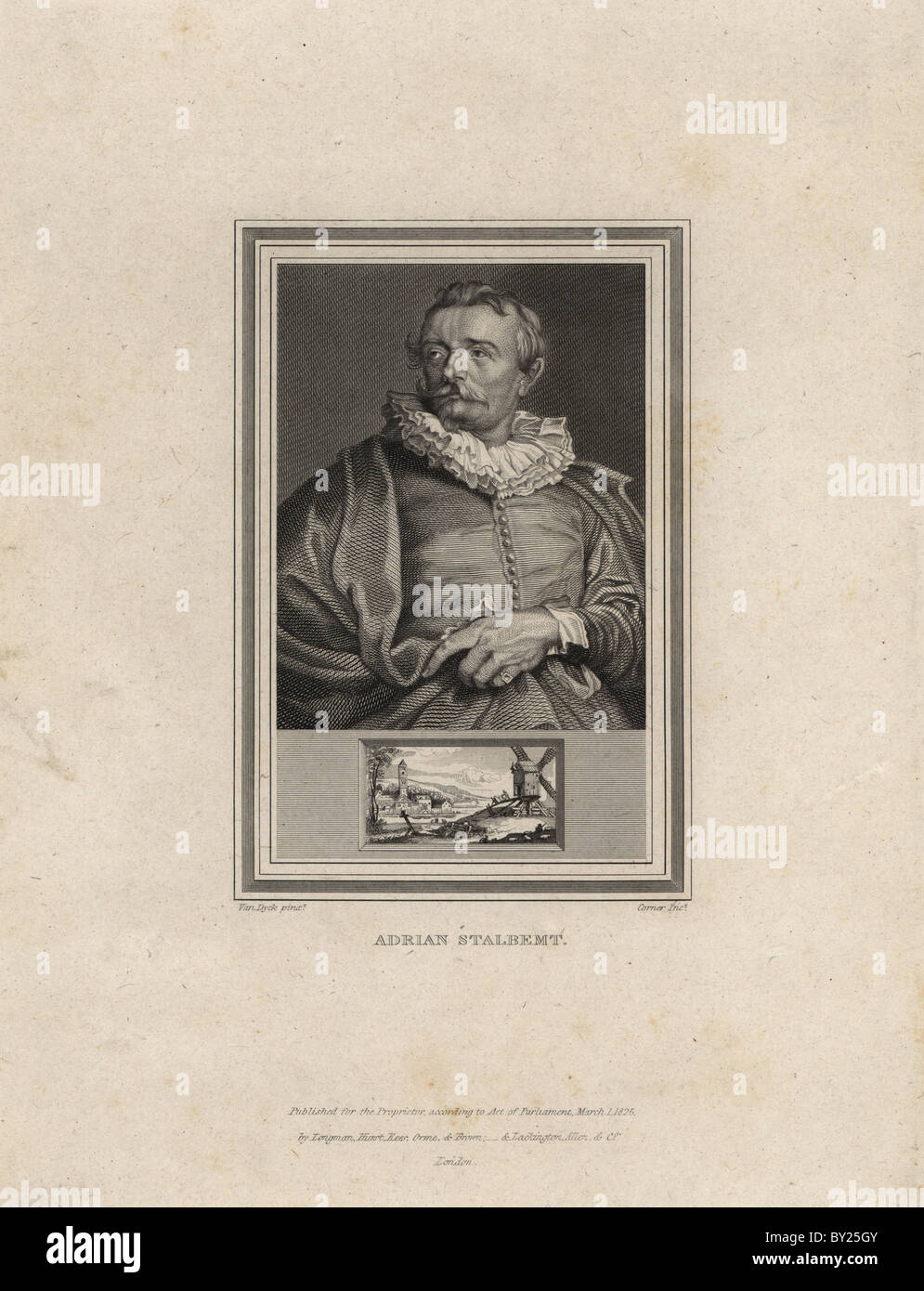 Portrait d'Adrian Stalbemt (1580-1660), artiste paysage flamand. Banque D'Images