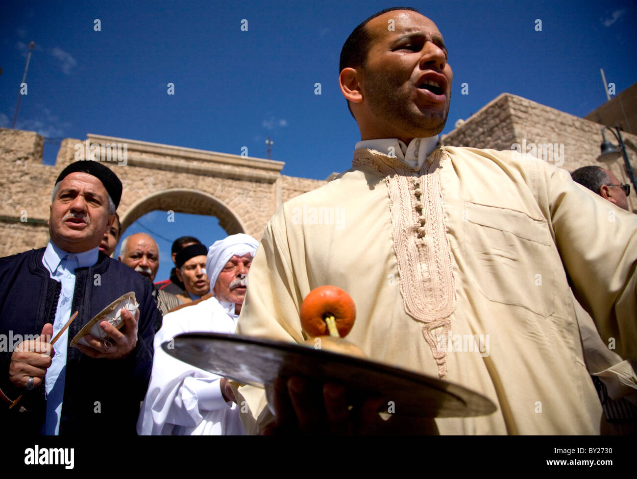 Tripoli (Libye) ; au cours des célébrations de Mawlid, commémorant la naissance du prophète Mohammed à la vieille ville de Tripoli Banque D'Images