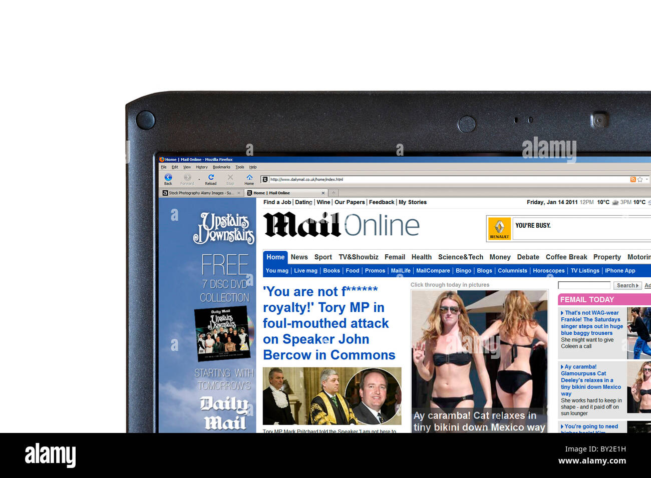 Le Daily Mail Online Edition affichée sur un ordinateur portable, UK Banque D'Images