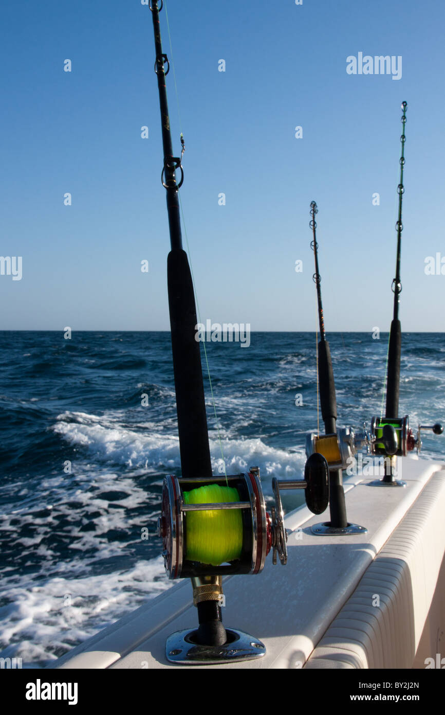 Gréé pour la pêche en haute mer dans le golfe du Mexique Banque D'Images