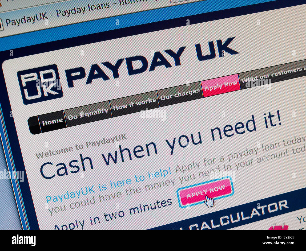 Payday UK est un service de prêt sur salaire en ligne que les redevances des taux d'intérêt très élevés ou des frais fixes pour les prêts à court terme 1737 %APR Banque D'Images