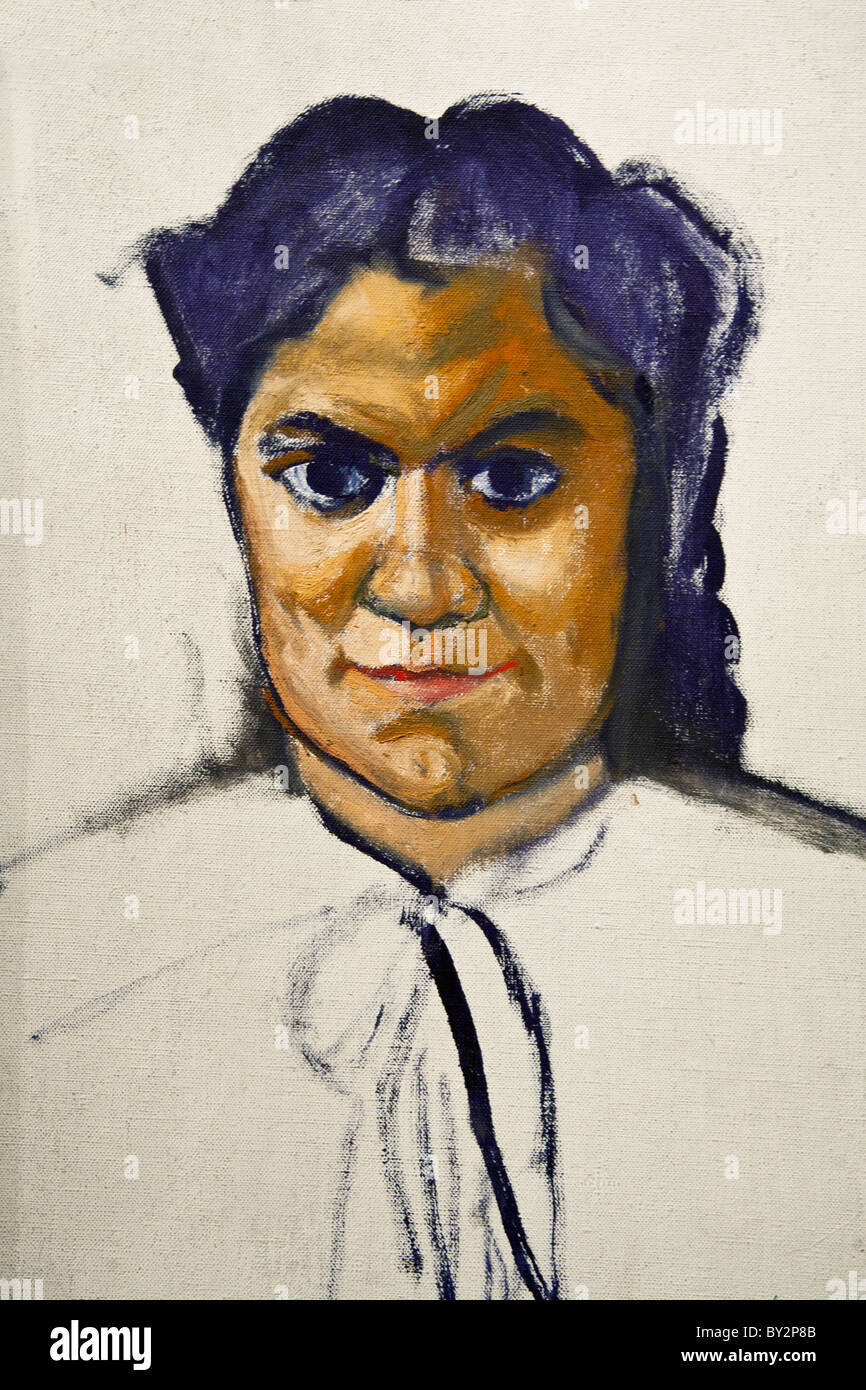 Unfinished portrait à l'huile de sa fille Lucrecia Orozco Valladares par Jose Clemente Orozco célèbre peintre muraliste mexicain & Banque D'Images
