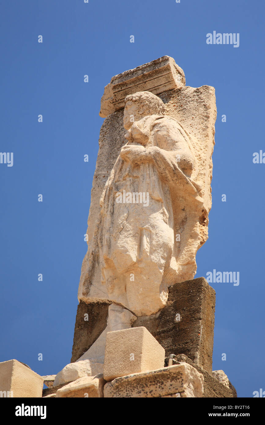 Statue sur le site historique d'Ephèse Turquie Banque D'Images