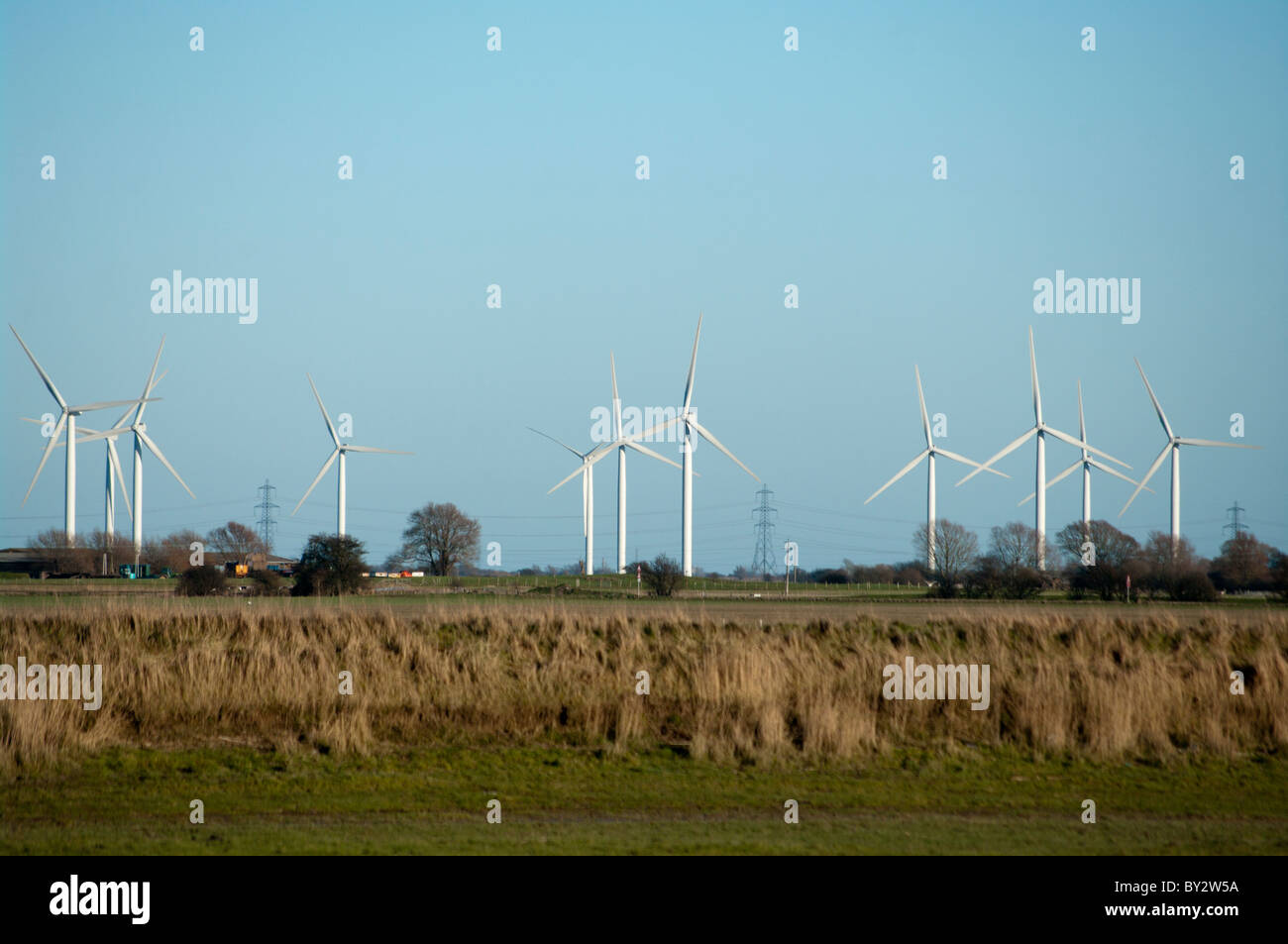 Npower Éoliennes à Camber Wind Farm East Sussex England Banque D'Images