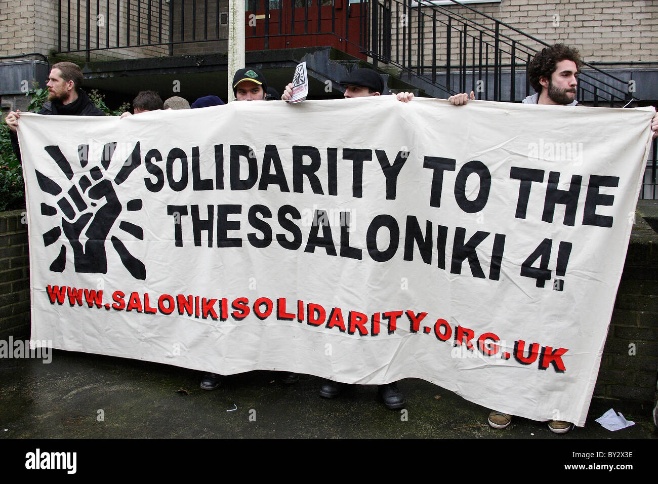 Vigil à Londres Ambassade de Grèce Banque D'Images