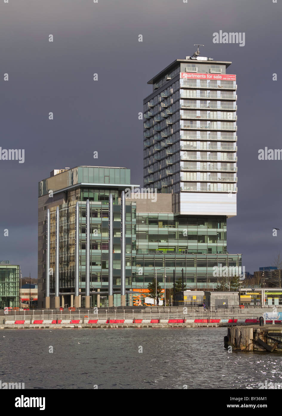 Manchester Quays Apartment Block, Media City Banque D'Images