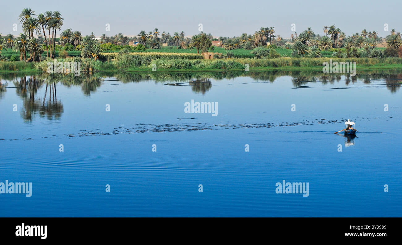 Image de les rives de la rivière du Nil en Egypte. Banque D'Images