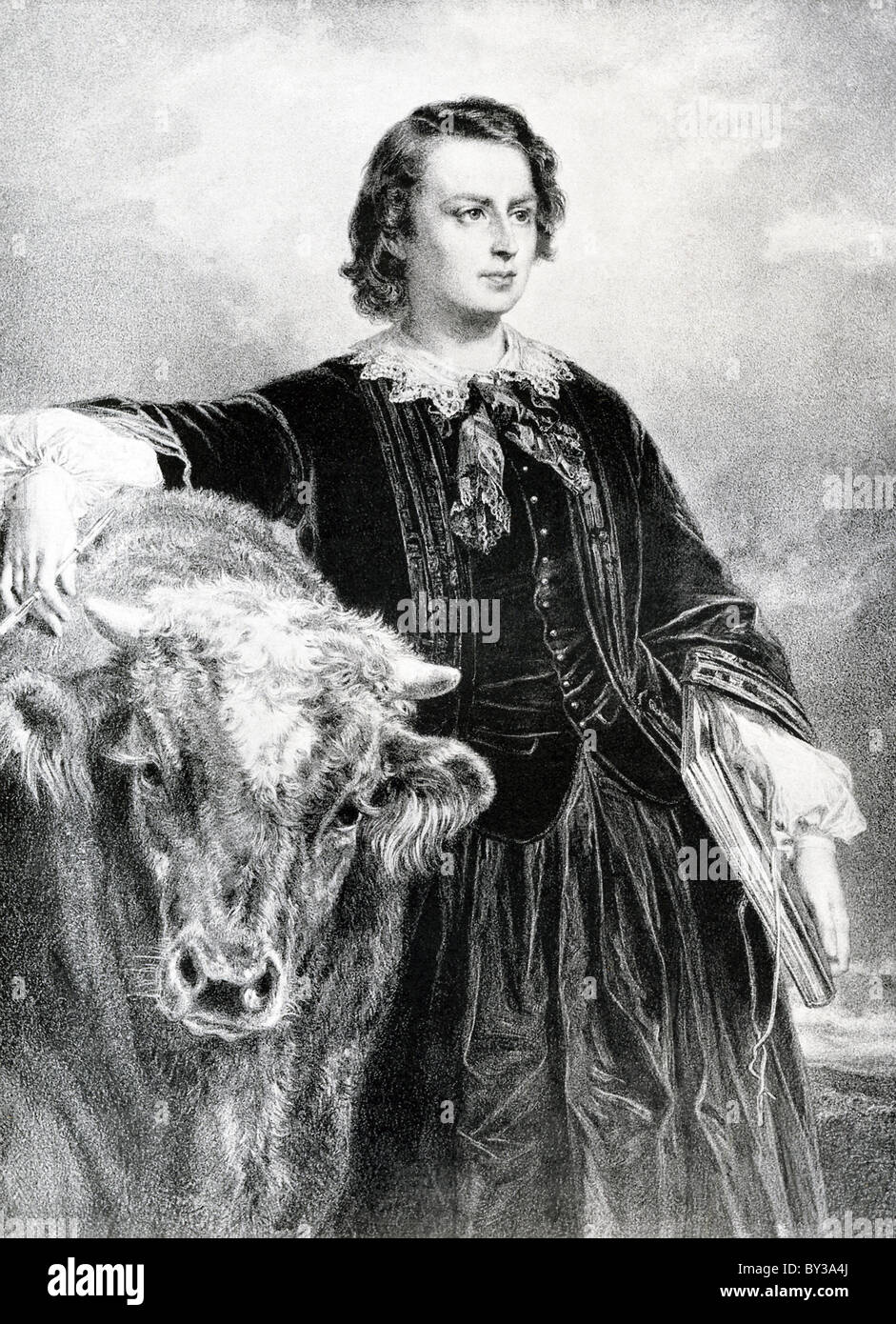 Rosa Bonheur (1822-1899) était un peintre français, réalisme, artiste, sculpteur et peintre d'animaux. Banque D'Images