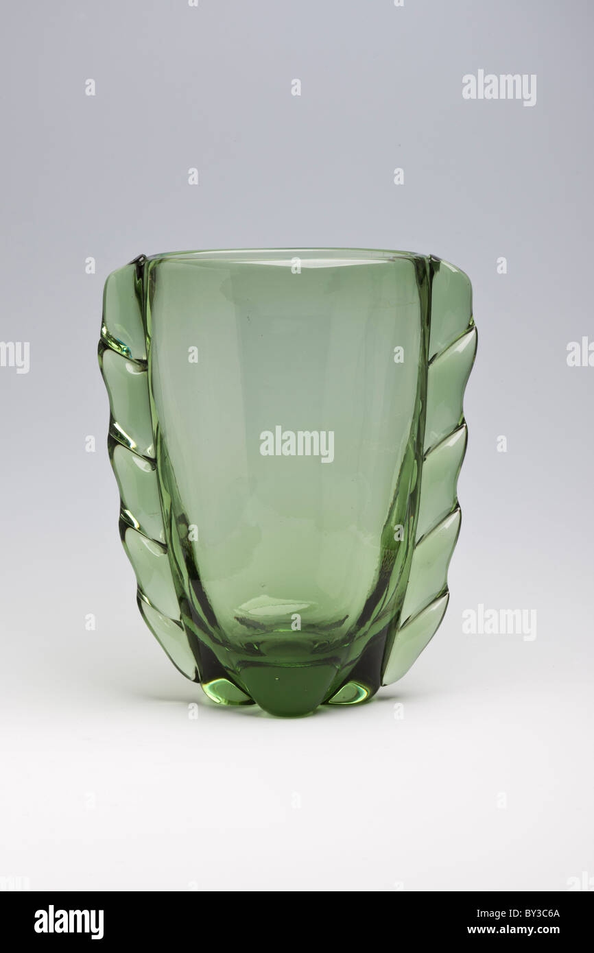 Vase en verre Whitefriars, conçu par William Wilson, 1954 Banque D'Images