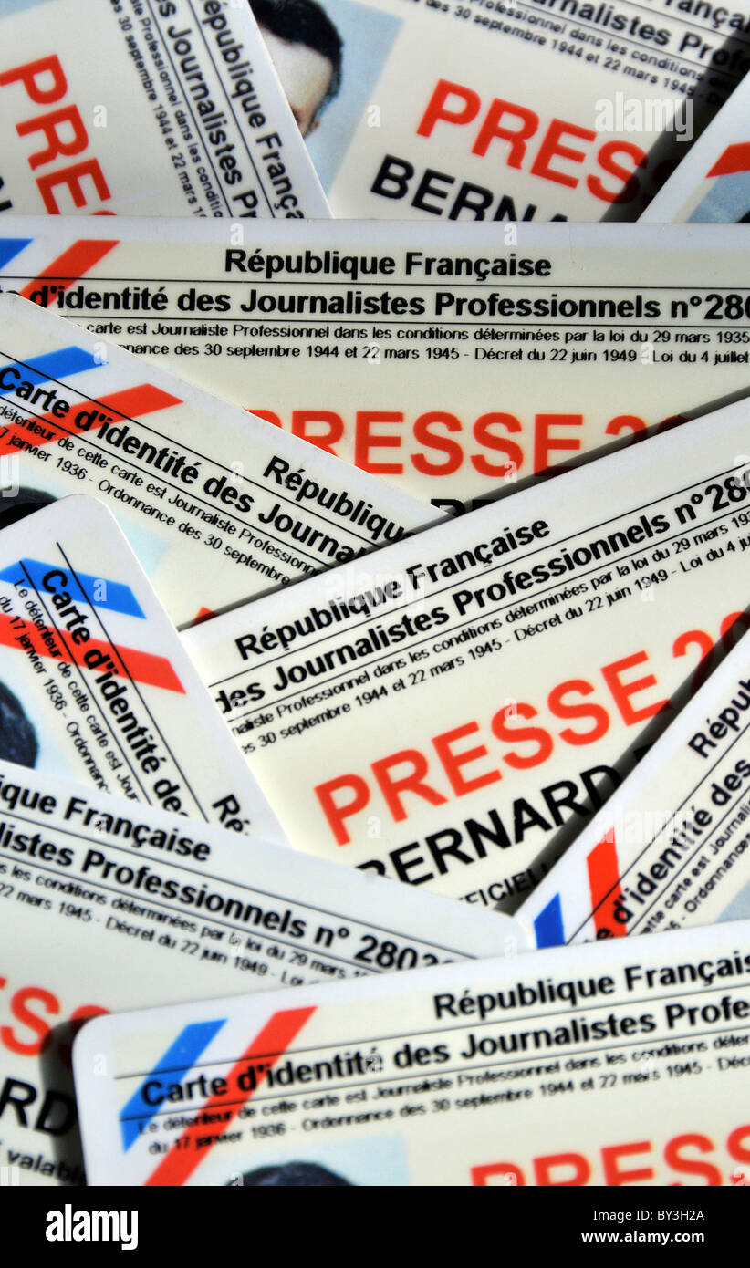 Carte de presse française Photo Stock - Alamy