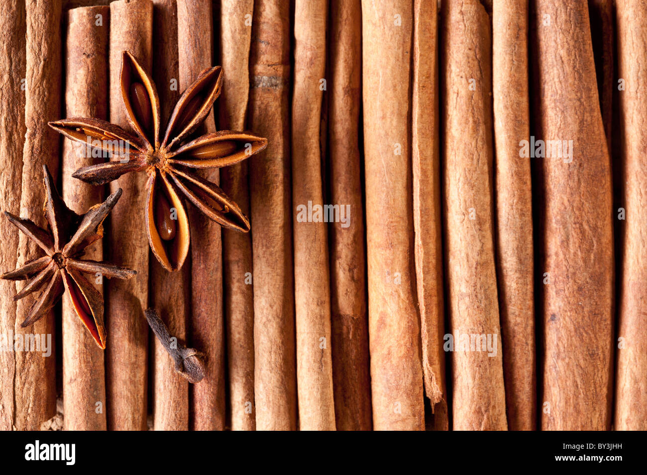 Texture d'une image des bâtons de cannelle. Banque D'Images