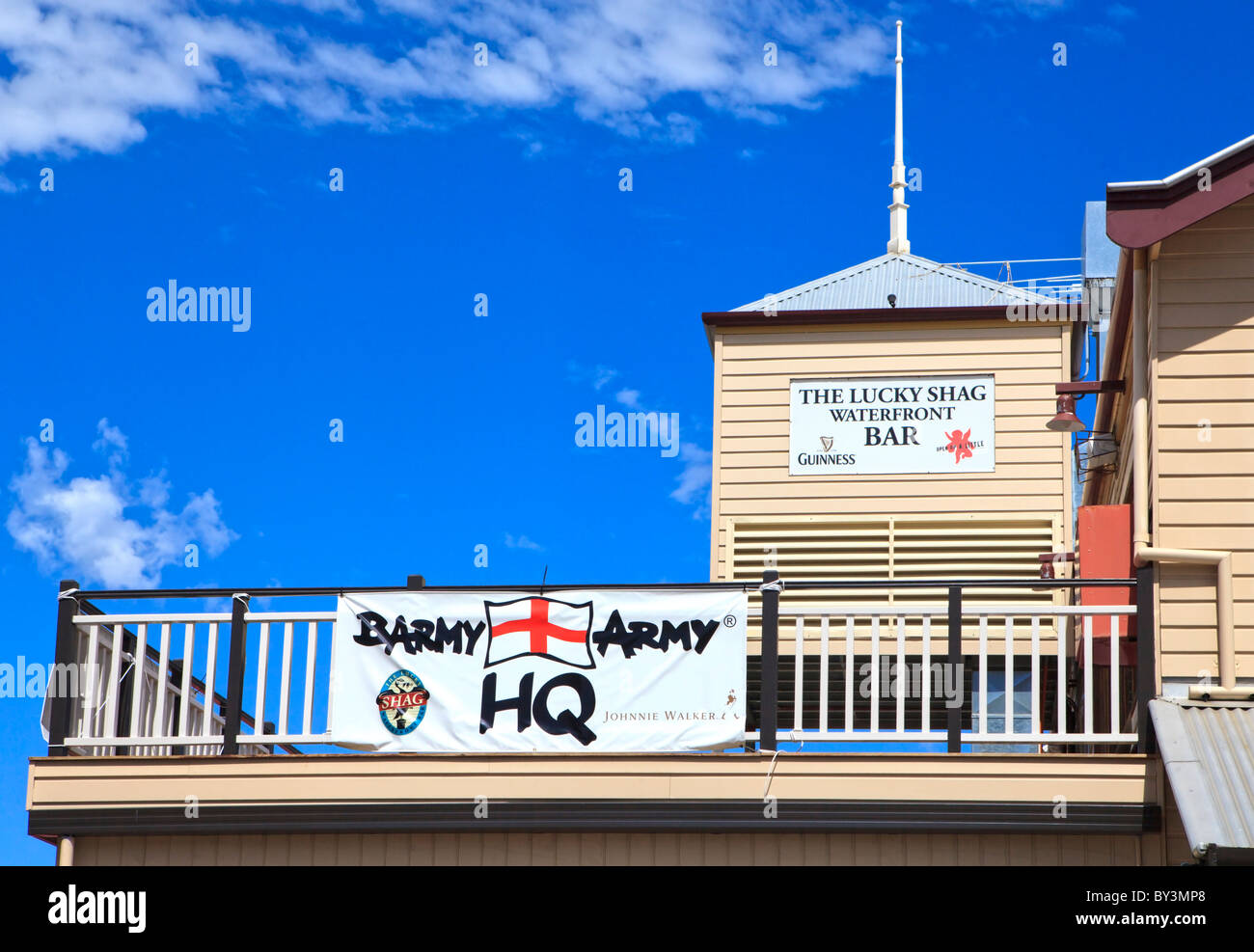 Barmy Army Siège au cours de la cendres dans la Lucky Shag Bar Waterfront à Perth, Australie occidentale Banque D'Images