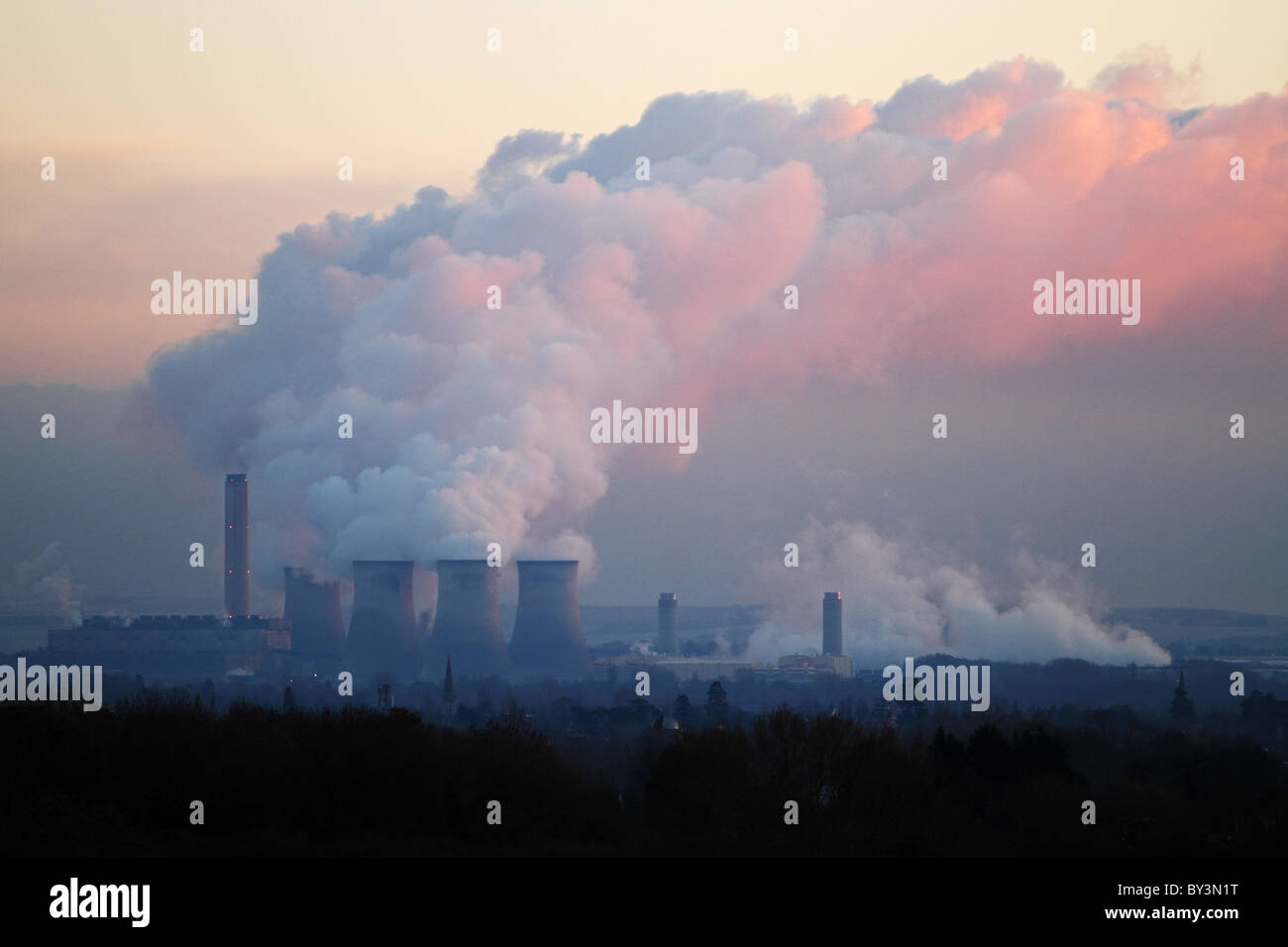 Didcot power station d'émissions de carbone pollution Oxfordshire Banque D'Images