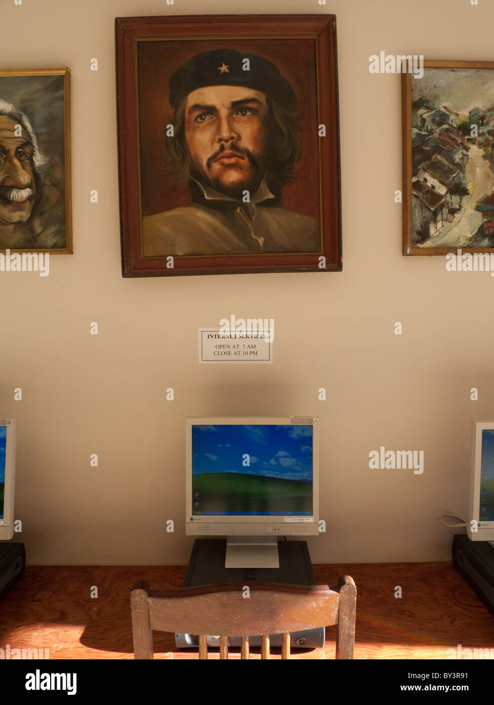 Une peinture de 'Ernesto Che Guevara' orne le mur d'un hôtel à Dalat, Vietnam Banque D'Images