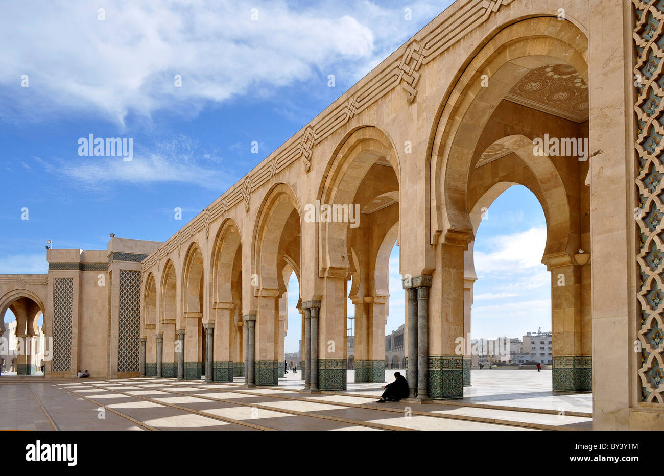 Casablanca Innenstadt, Moschee in der Innenstadt, Hassan II.-Moschee, Casablanca centre ville, mosquée de la ville, Banque D'Images